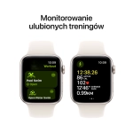 Apple Watch SE (2024) GPS 40mm koperta aluminiowa Starlight + pasek Sport Band S/M Starlight
