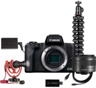 Aparat Canon EOS M50 Mark II + EF-M 15-45mm IS STM Czarny zestaw do strumieniowej transmisji na żywo