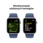 Apple Watch SE (2024) GPS 44mm koperta aluminiowa Silver + pasek Sport Band M/L Denim