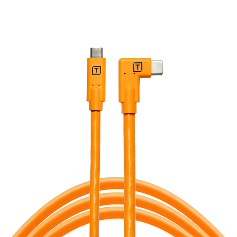 Kabel Tether Tools TetherPro USB-C - USB-C kątowy 5 Gbps, 60 W, 4.6 m Pomarańczowy - Orange