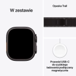 Apple Watch Ultra 3 (2025) GPS + Cellular 49mm koperta tytanowa Black + pasek Trail Loop S/M Black/Charcoal