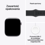 Apple Watch Series 11 (2025) GPS 46mm koperta aluminiowa Space Grey + pasek Black Sport Band M/L