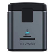 Stacja dokująca BlitzWolf 9w1 3x USB-C 1x Qi + ładowarka 15 W Szara - Grey