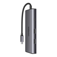Hub USB-C Ugreen CM498100 W PD Szary - Grey