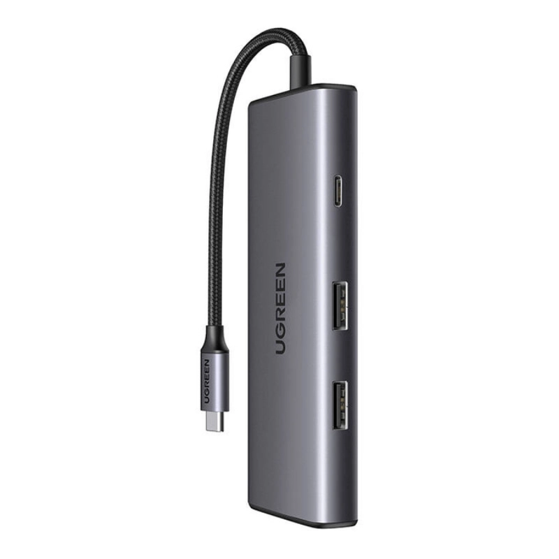 Hub USB-C Ugreen CM498100 W PD Szary - Grey