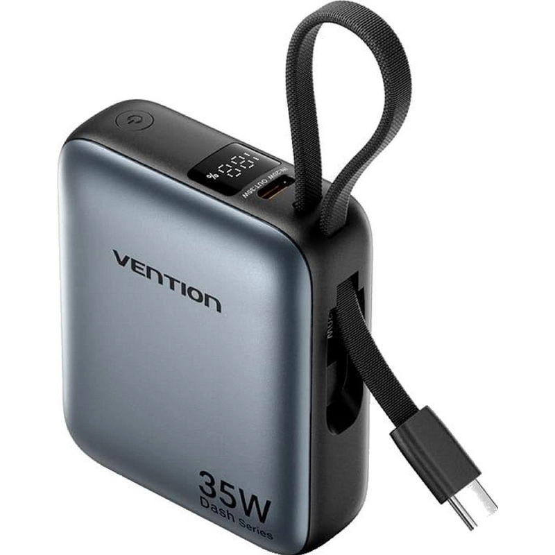 Powerbank Vention 10000mAh z wbudowanym kablem USB-C