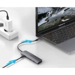 Adapter wielofunkcyjny 6w1 Ugreen CM195 Revodok Szary - Gray