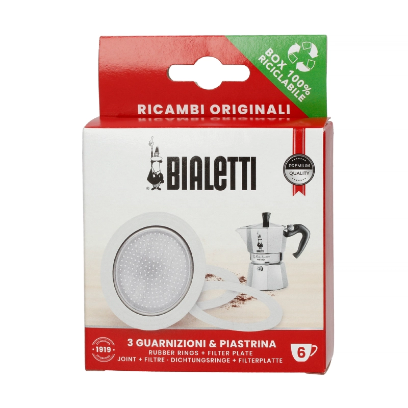 Uszczelki Bialetti do kawiarek aluminiowych 6tz 3 szt. + sitko