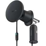 Uchwyt samochodowy z ładowarką Baseus CW01 3w1 Czarny - Black