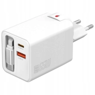 Ładowarka sieciowa 4smarts Flex Jojo GaN 65 W 2x USB-C 1x USB-A Biała - White