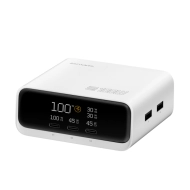 Ładowarka biurkowa 4smarts GaN Screen 100 W 3 USB-C 2x USB-A Biała - White