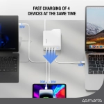 Ładowarka sieciowa 4smarts 200W 4x USB-C Biała - White