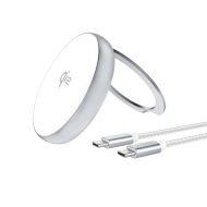 Ładowarka indukcyjna 4smarts Qi2 USB-C Srebrna - Silver