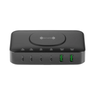 Stacja ładująca MagSafe 4smarts 4x USB-C 2 x USB-A 7w1 100 W Czarno-szara - Black and gray
