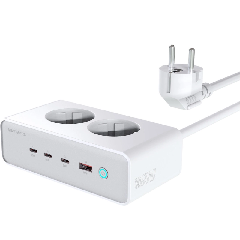 Ładowarka biurkowa 4smarts 6w1 65W GaN Biała - White