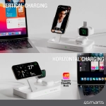 Stacja ładująca z ładowarką do Apple Watch 4smarts Qi2 Trident Biała - White