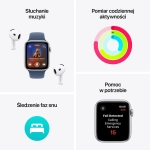 Apple Watch SE 2 (2024) GPS + Cellular 40mm koperta aluminiowa Silver + pasek Denim Sport Band M/L