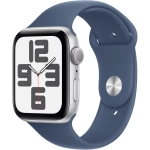 Apple Watch SE (2024) GPS 44mm koperta aluminiowa Silver + pasek Sport Band M/L Denim