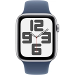 Apple Watch SE (2024) GPS 44mm koperta aluminiowa Silver + pasek Sport Band M/L Denim