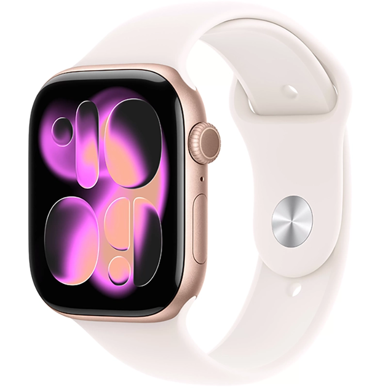 Apple Watch Series 11 (2025) GPS 42mm koperta aluminiowa Rose Gold + pasek Light Blush Sport Band S/M