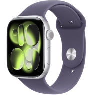 Apple Watch Series 11 (2025) GPS 42mm koperta aluminiowa Silver + pasek Furple Fog Sport Band S/M