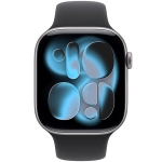 Apple Watch Series 11 (2025) GPS 42mm koperta aluminiowa Space Grey + pasek Black Sport Band S/M