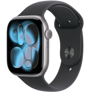 Apple Watch Series 11 (2025) GPS 46mm koperta aluminiowa Space Grey + pasek Black Sport Band M/L