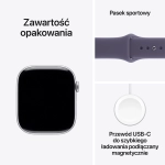 Apple Watch Series 11 (2025) GPS 42mm koperta aluminiowa Silver + pasek Furple Fog Sport Band M/L
