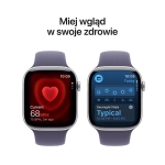 Apple Watch Series 11 (2025) GPS 46mm koperta aluminiowa Silver + pasek Furple Fog Sport Band S/M