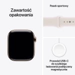 Apple Watch Series 11 (2025) GPS + Cellular 42mm koperta tytanowa Gold + pasek Light Blush Sport Band M/L
