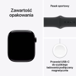Apple Watch Series 10 (2024) GPS 46 mm koperta aluminiowa Jet Black + pasek Black Sport Band S/M