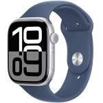 Apple Watch Series 10 (2024) GPS 42 mm koperta aluminiowa Silver + pasek Denim Sport Band M/L