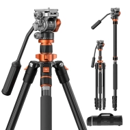 Statyw do filmowania + głowica olejowa K&F Concept K09.136 Czarny - Black