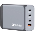 Ładowarka sieciowa Verbatim 32205 GaN GNC-240 W 3xUSB-C/USB-A + Adapter EU/UK/US Szara - Grey