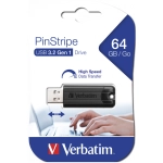 Pendrive Verbatim PinStripe USB 3.2 Gen 1 64 GB Czarny - Black