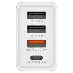 Ładowarka sieciowa Verbatim 49701 30 W 3xUSB-A/1xUSB-C PD 3.0 CHR-30EU2 49701 Biała - White