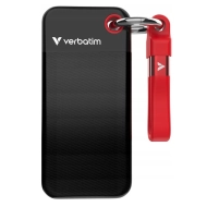 Dysk przenośny SSD Verbatim Pocket USB 3.2 Gen. 2 2 TB Czarno-czerwony - Black and red