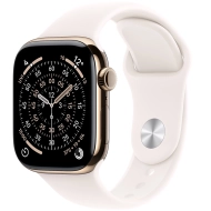 Apple Watch Series 11 (2025) GPS + Cellular 42mm koperta tytanowa Gold + pasek Light Blush Sport Band S/M