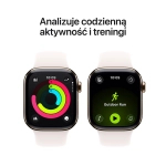 Apple Watch Series 11 (2025) GPS + Cellular 42mm koperta tytanowa Gold + pasek Light Blush Sport Band S/M