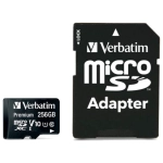Karta pamięci Verbatim microSDXC 256GB V10 + adapter 44087 Czarny - Black