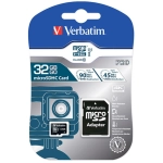 Karta Verbatim microSD 32GB + adapterPro U3 Czarna - Black