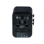 Adapter podróżny Verbatim 2x USB-A 1x AC Czarny - Black