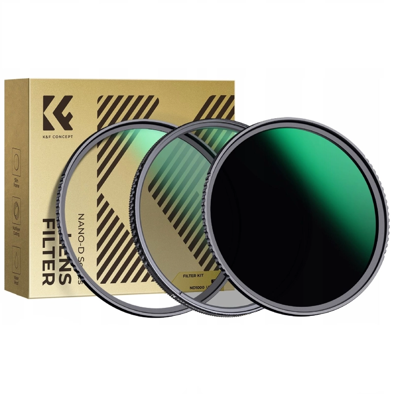 Zestaw filtrów K&F Concept 3w1 NANO-D CPL NANO-D UV NANO-D ND1000 72 mm