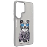 Etui Nimmy Glasses Cool Dog do Samsung Galaxy S26 Ultra Szare - Grey