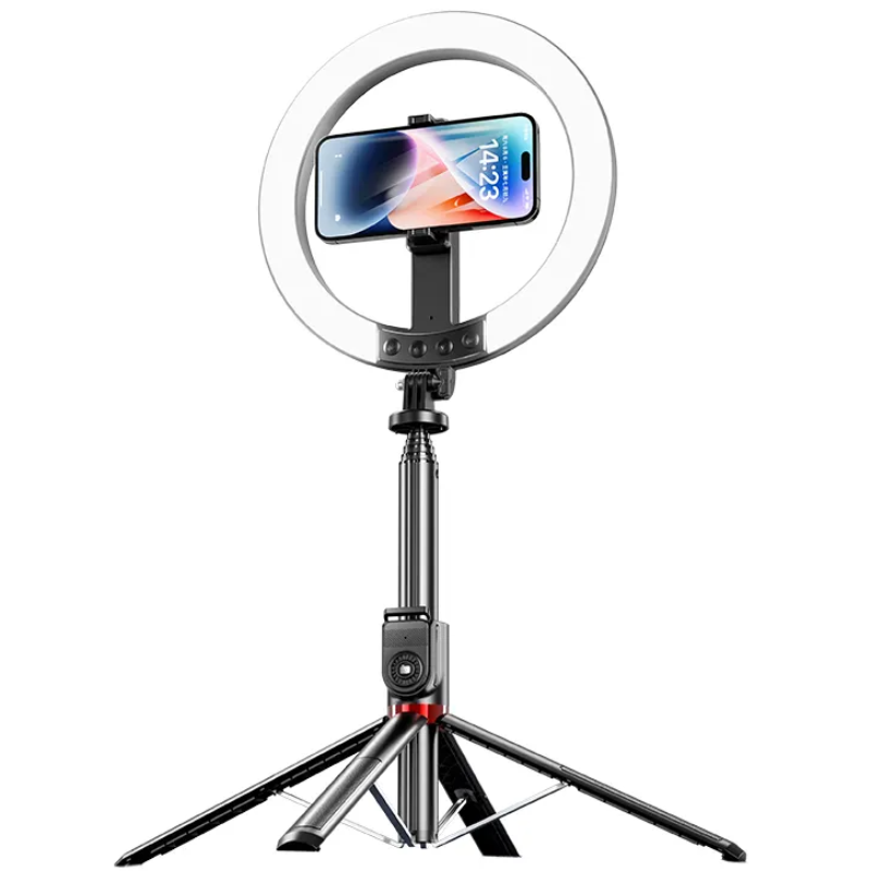 Statyw do telefonu z lampą USAMS ZB323 10" Czarny - Black