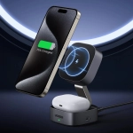 Ładowarka indukcyjna Ugreen W256 Qi 2w1 20 W + Kabel USB-C Czarna - Black