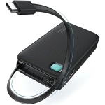 Powerbank USAMS US-CD224 USB-CRetractable 10000 mAh 20 W Czarny - Black