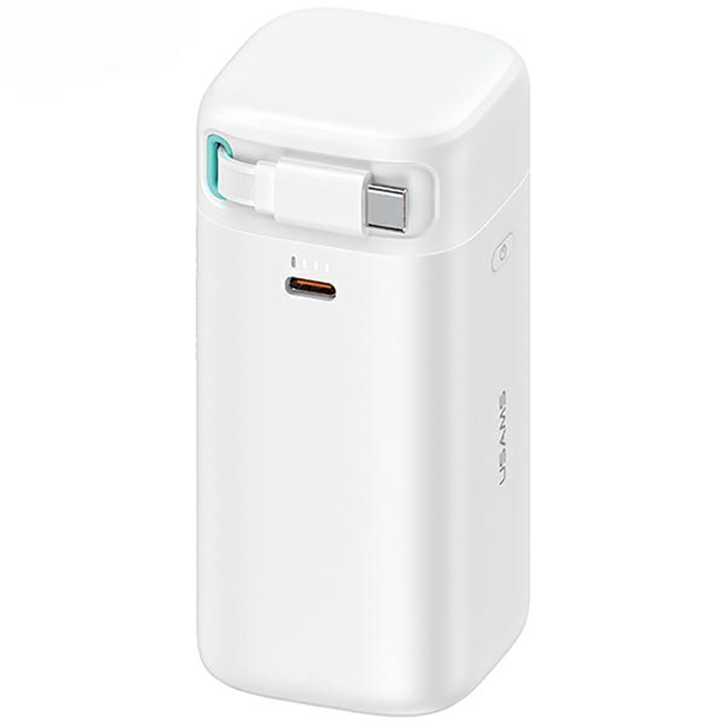 Powerbank USAMS US-CD216 XMF Series USB-CRetractable 18000 mAh 45 W Biały - White