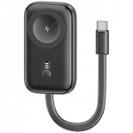 Ładowarka indukcyjna USAMS CD245 do Apple Watch + powerbank 1200 mAh Tytanowa czerń - Titanium