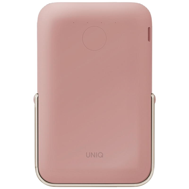 Powerbank magnetyczny UNIQ Hoveo 5000 mAh USB-C 20 W PD Różowy - Blush pink